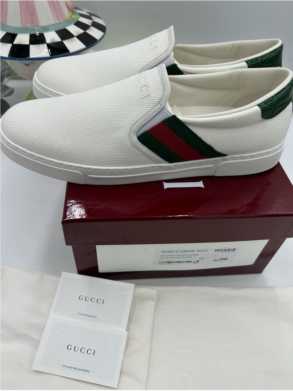 Men’s Gucci ace slip on sneaker size 12 fits 13 US made in Italy - Picture 9 of 11